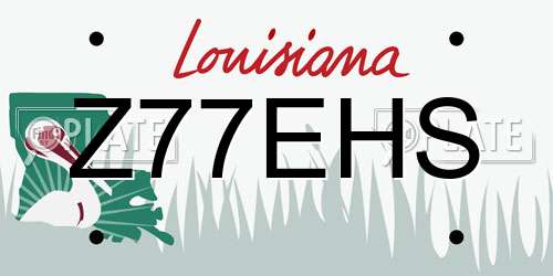 Z77EHS Louisiana License Plate