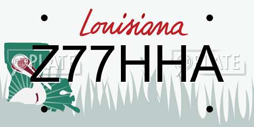 Z77HHA Louisiana License Plate