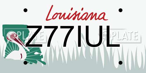 Z77IUL Louisiana License Plate