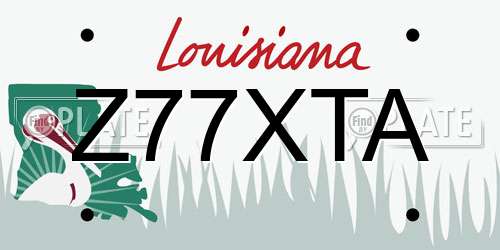 Z77XTA Louisiana License Plate