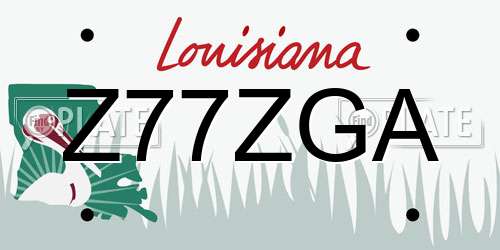 Z77ZGA Louisiana License Plate