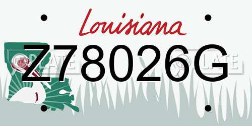 Z78026G Louisiana License Plate
