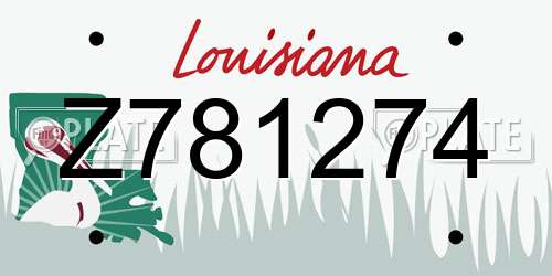 Z781274 Louisiana License Plate