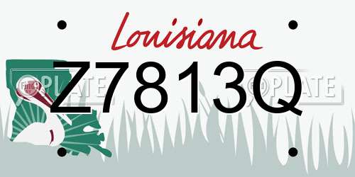 Z7813Q Louisiana License Plate