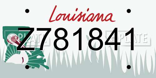 Z781841 Louisiana License Plate