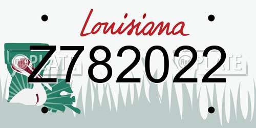 Z782022 Louisiana License Plate