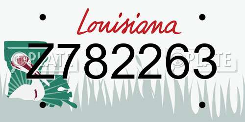 Z782263 Louisiana License Plate