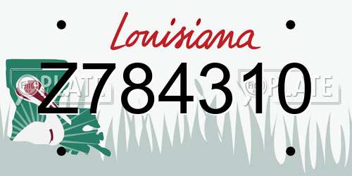 Z784310 Louisiana License Plate