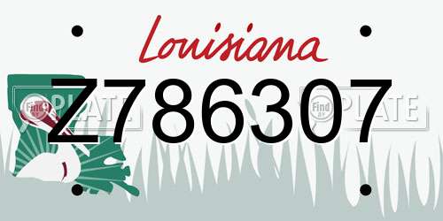 Z786307 Louisiana License Plate