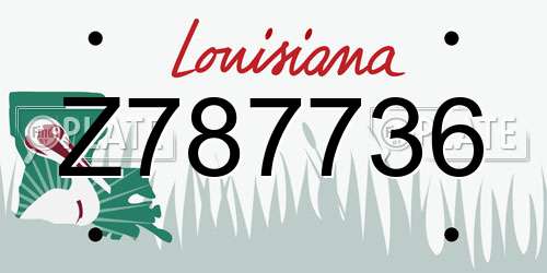 Z787736 Louisiana License Plate