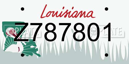 Z787801 Louisiana License Plate