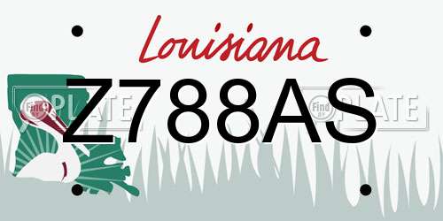 Z788AS Louisiana License Plate