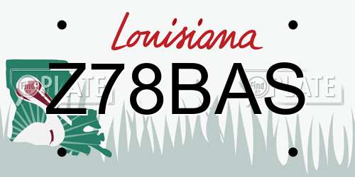 Z78BAS Louisiana License Plate