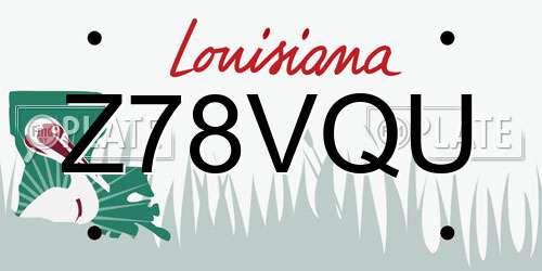 Z78VQU Louisiana License Plate