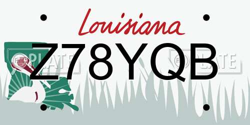 Z78YQB Louisiana License Plate
