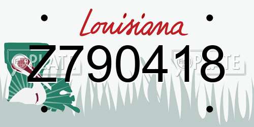 Z790418 Louisiana License Plate
