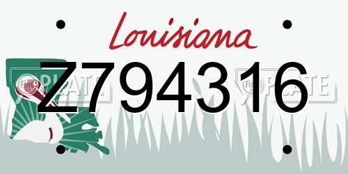Z794316 Louisiana License Plate