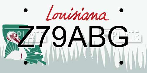 Z79ABG Louisiana License Plate