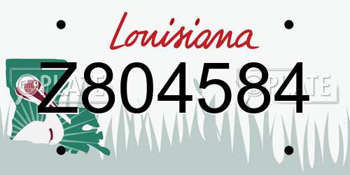 Z804584 Louisiana License Plate