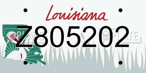 Z805202 Louisiana License Plate