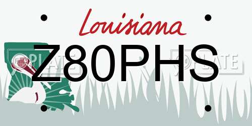 Z80PHS Louisiana License Plate