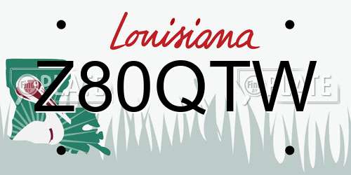 Z80QTW Louisiana License Plate