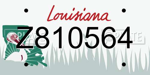 Z810564 Louisiana License Plate