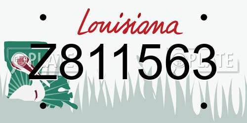 Z811563 Louisiana License Plate