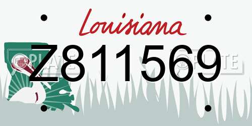Z811569 Louisiana License Plate