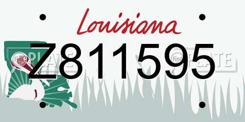Z811595 Louisiana License Plate