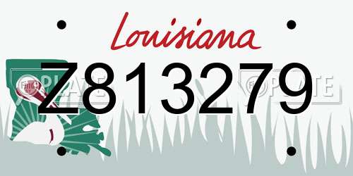Z813279 Louisiana License Plate