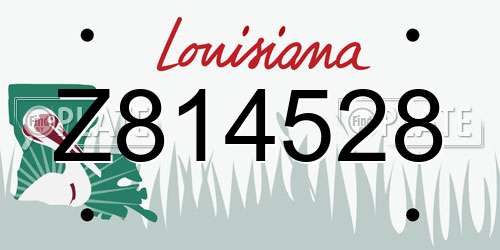 Z814528 Louisiana License Plate