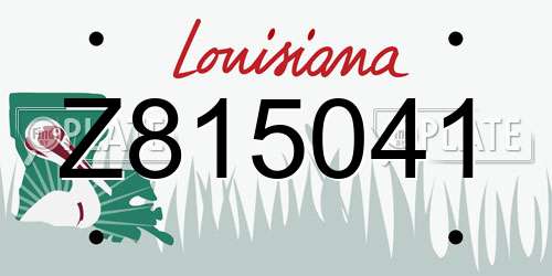 Z815041 Louisiana License Plate