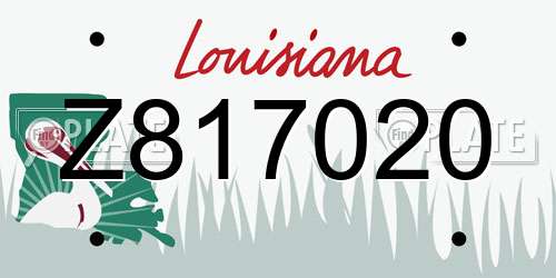 Z817020 Louisiana License Plate