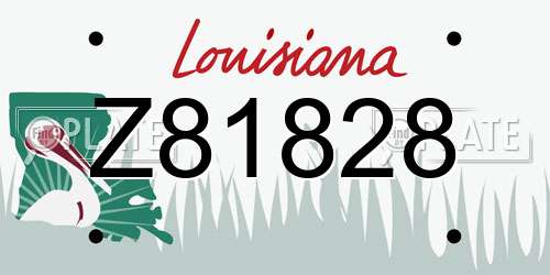Z81828 Louisiana License Plate