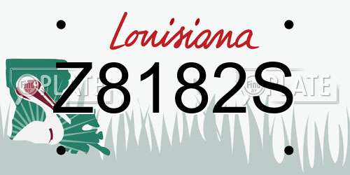 Z8182S Louisiana License Plate