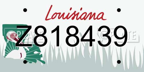 Z818439 Louisiana License Plate