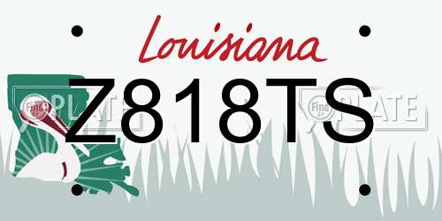 Z818TS Louisiana License Plate