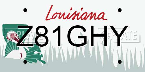 Z81GHY Louisiana License Plate