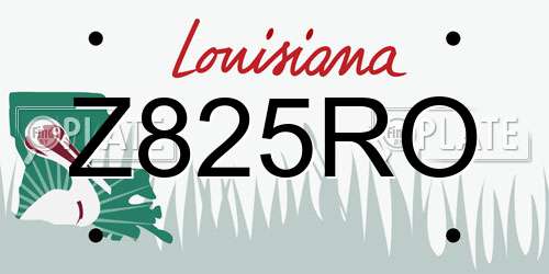 Z825RO Louisiana License Plate