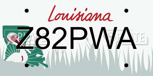 Z82PWA Louisiana License Plate