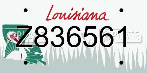 Z836561 Louisiana License Plate