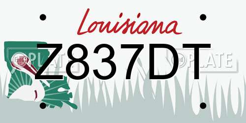 Z837DT Louisiana License Plate