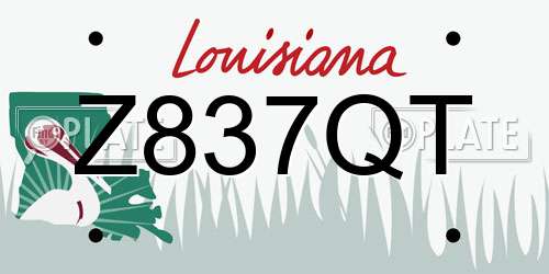 Z837QT Louisiana License Plate