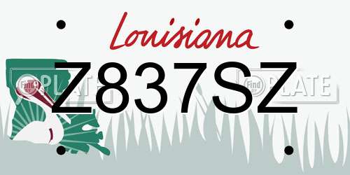 Z837SZ Louisiana License Plate