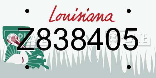 Z838405 Louisiana License Plate