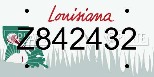 Z842432 Louisiana License Plate