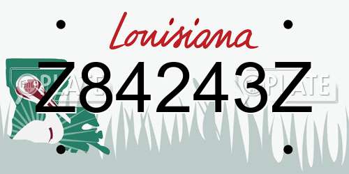 Z84243Z Louisiana License Plate