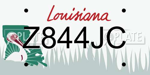 Z844JC Louisiana License Plate