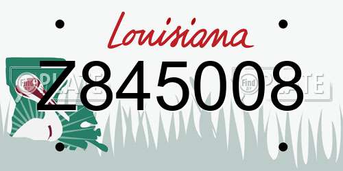 Z845008 Louisiana License Plate